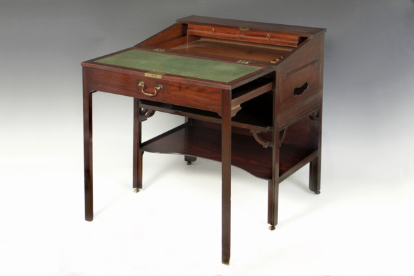 A Rare early George III Period Mahogany 'Campaign' Desk