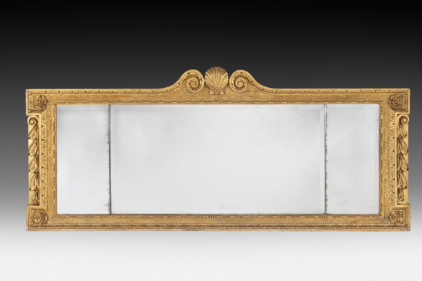 Early 18th century giltwood overmantle mirror
