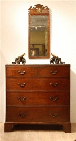 A George III Period Mahogany Tall Chest of Drawers