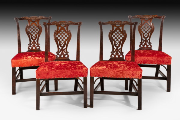 A Set of Four George III Mahogany Side Chairs