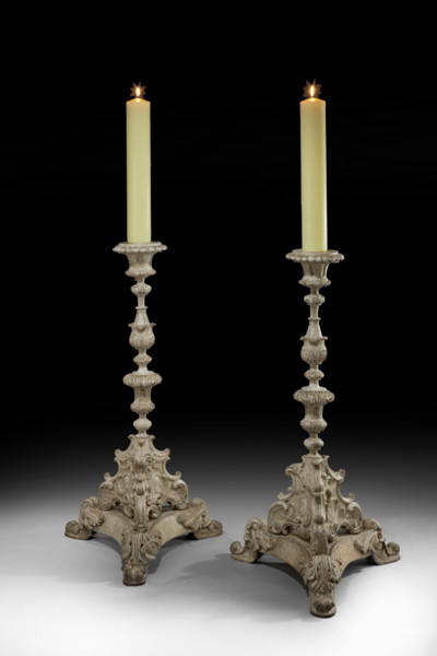 A Pair of Early 19th Century Carved Torcheres